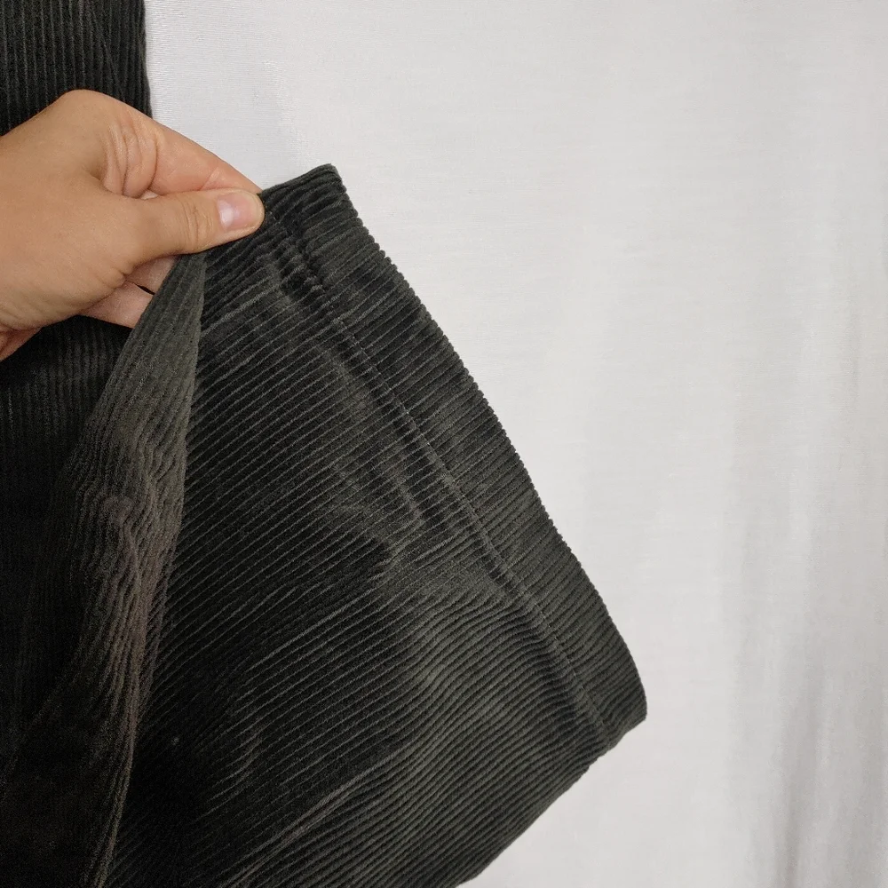 Aritzia Wilfred Free Corduroy Pants Wide Leg High‎ Rise Ankle Olive Green Size 2 - Picture 7 of 10